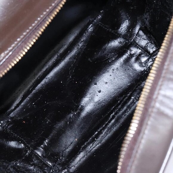 GUCCI Bamboo Vanity Hand Bag Patent leather Brown Gold Auth ep10340 - Picture 11 of 16